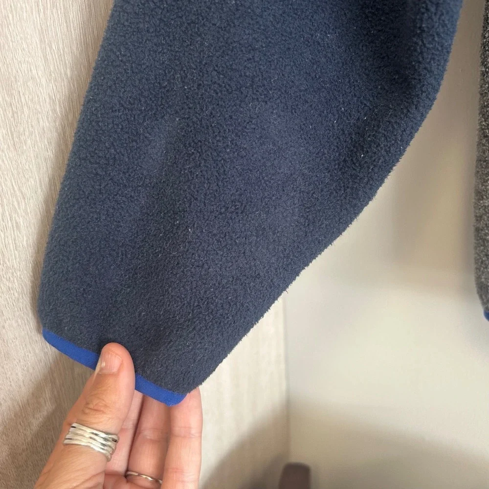 Patagonia Synchilla Fleece Snap T Pullover Kids coat XL 14 Blue Gray Color Block - Picture 6 of 7